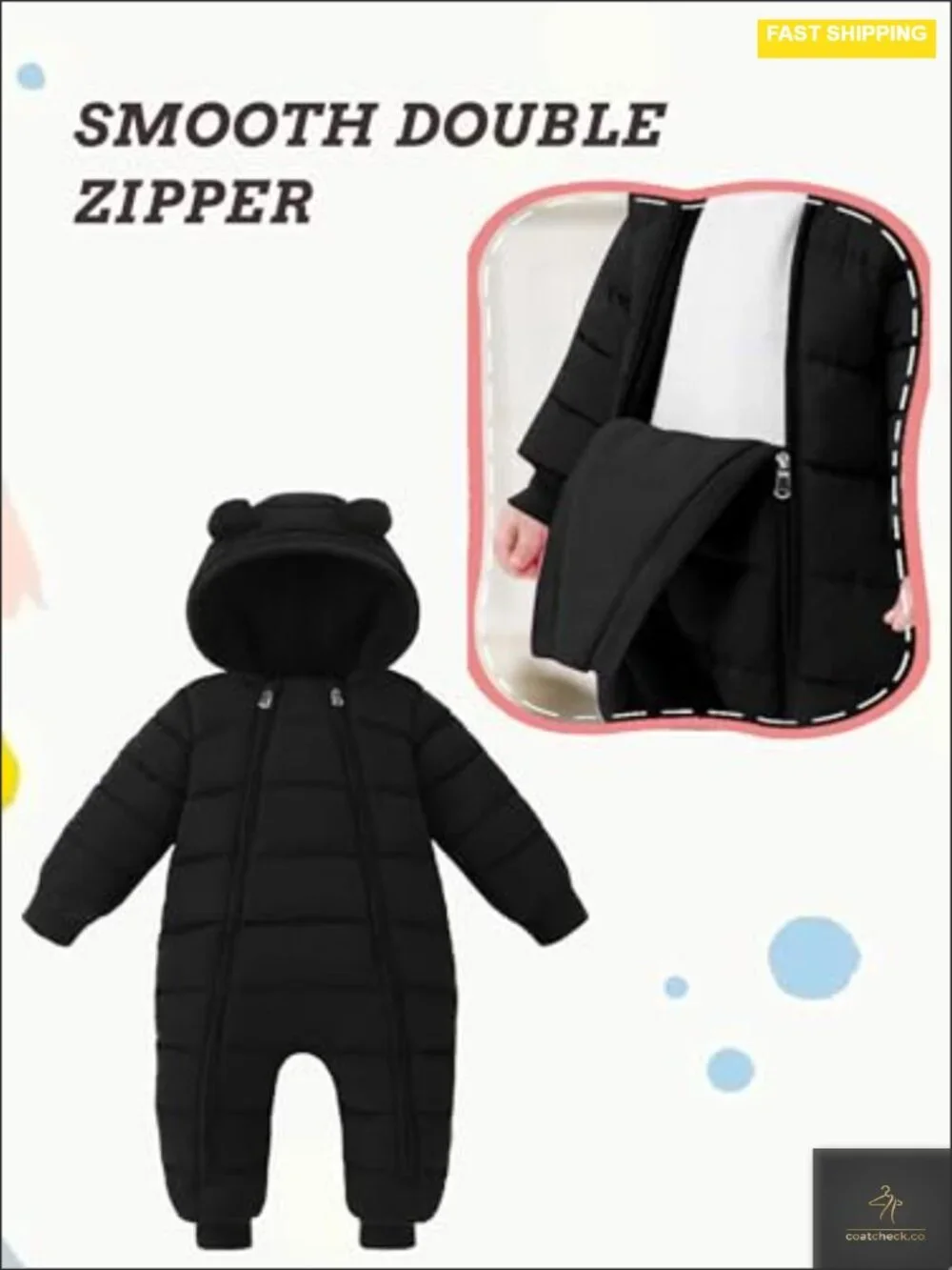 Baby Snowsuit Fleece Lined Winter Romper